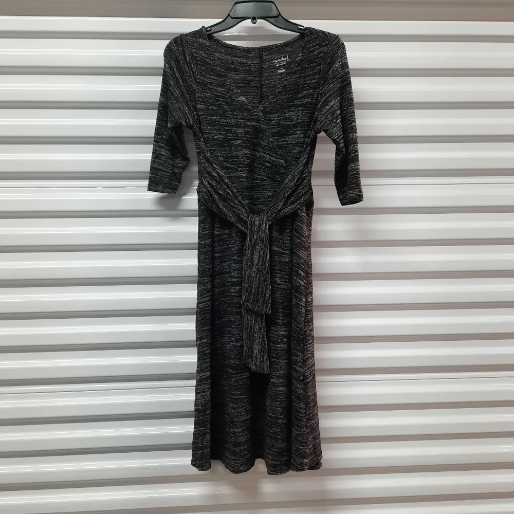 Isabel Maternity Dress Womens Size Extra Small XS Gray Pullover V-Neck Tie Front - Image 4