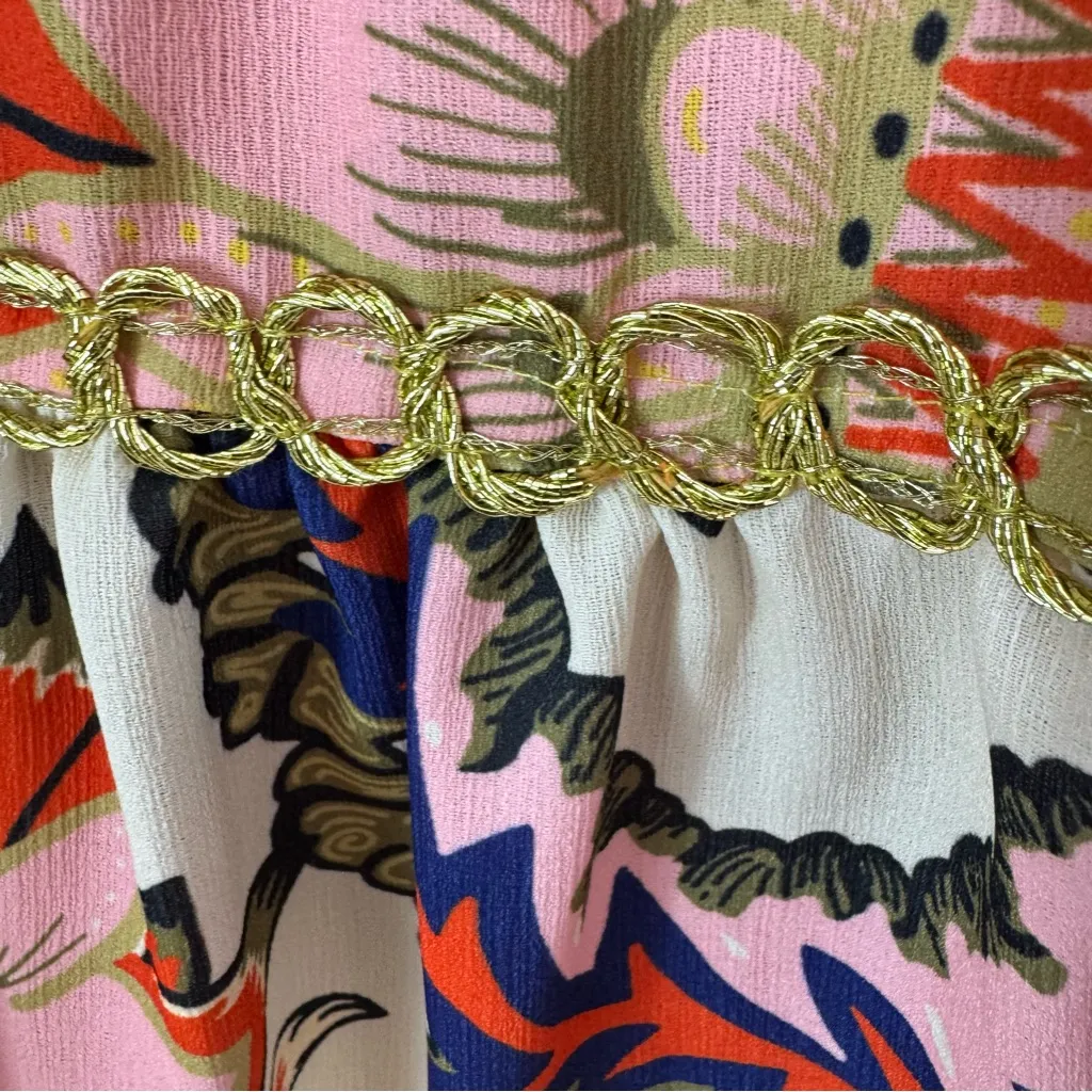 NWT CK Bradley Annabelle Maxi Dress Garde Garden Print Size L Yellow Size L - Image 8