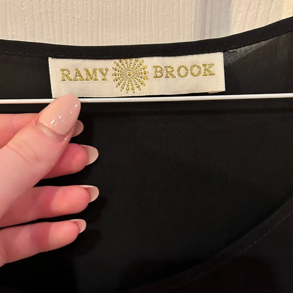 Ramy Brook Black Sheer Flowey Top - Image 6