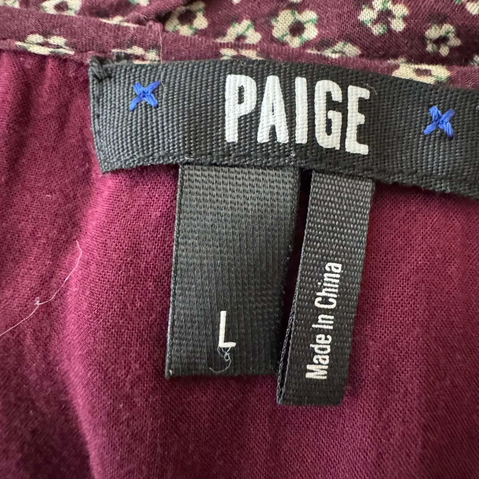 Paige Carmine Off the Shoulder Mini Dress Size L in Wine Tasting Ditsy Floral - Image 13