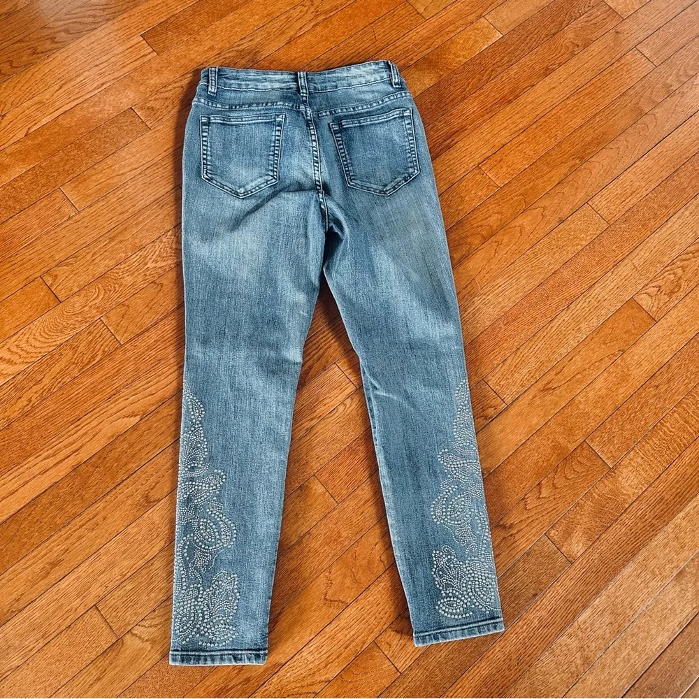 Soft Surroundings Riley Slim Ankle Jeans, Studded Embellishments, High Rise - Image 5