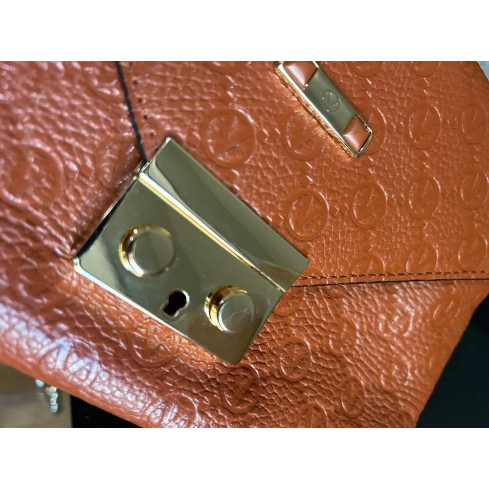 Valentino By Mario Valentino Isabelle Dollaro Leather Crossbody BrownstoneGilt W Brown - Image 12