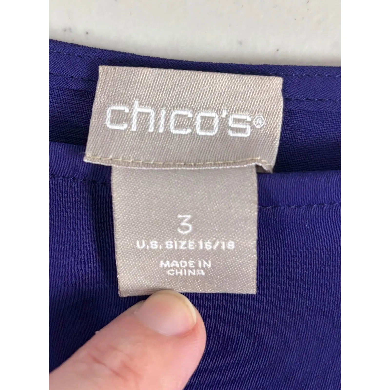 Chico's Purple Satin Pullover Tiered Sleeve 3 (16 Extra Large) Elegant Flowy - Image 4