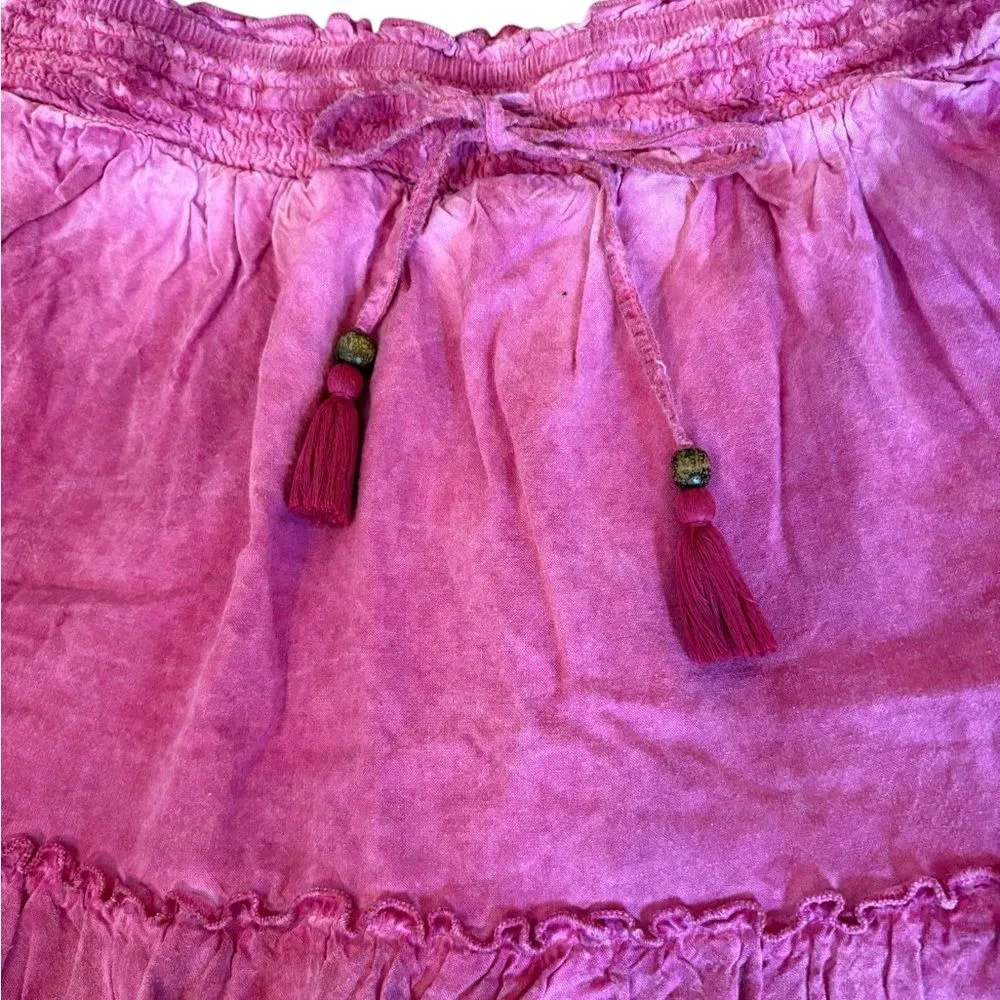 Anthropologie Pilcro Giulia Mini Skirt Pink Ruffle Pockets Lined Womens Small - Image 5