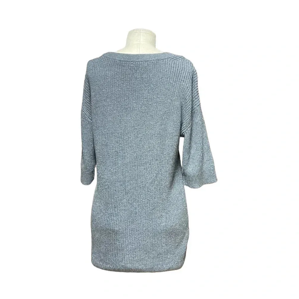 Intermix Charcoal Gray‎ Cotton Silk High-Low Sweater Size Medium - Image 5