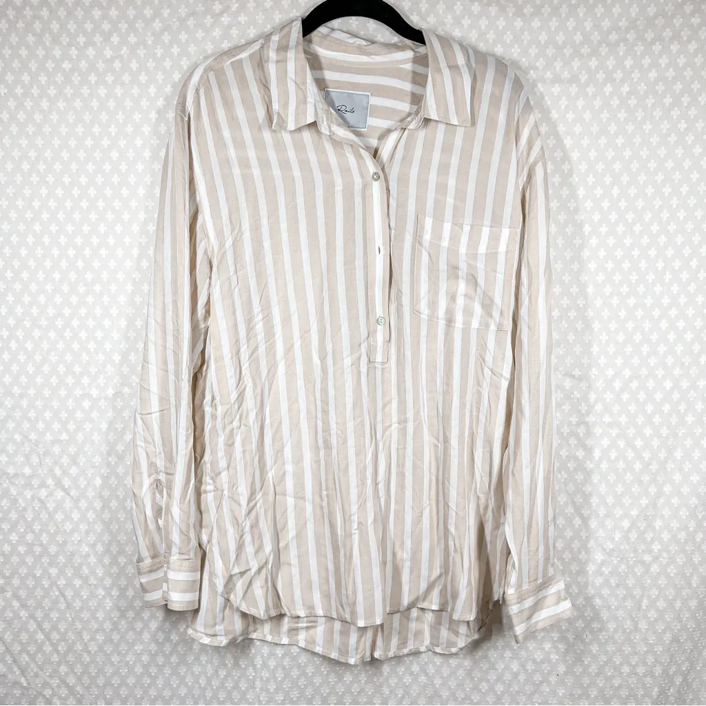 Rails Tan White Natural Stripe Elle Pullover‎ Top - Image 2
