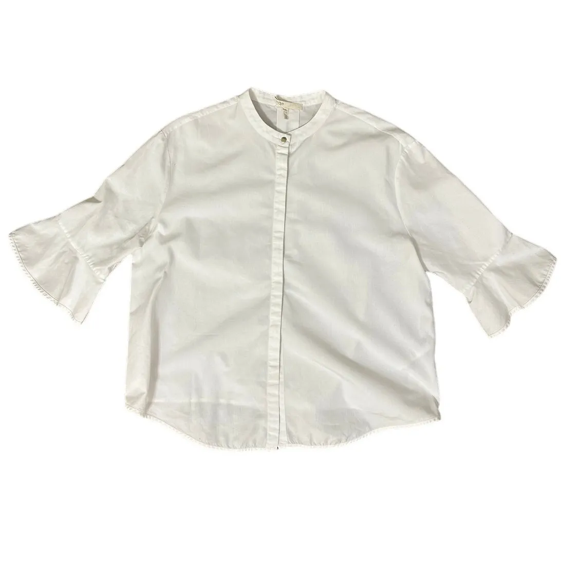 Maje Blouse Ruffle Sleeve Cotton - Image 3