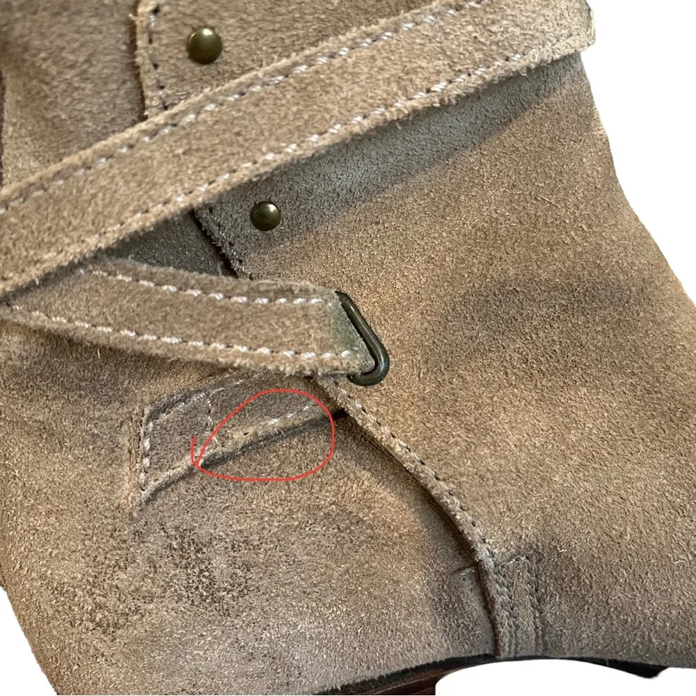 Sendra Suede Snip Toe Western Ankle Boots, Sz 6 - Image 15