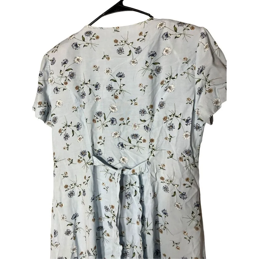 Vintage 80s E.D. Michaels by Melanie Drucker Blue Floral Maxi Dress Size 12‎ - Image 7