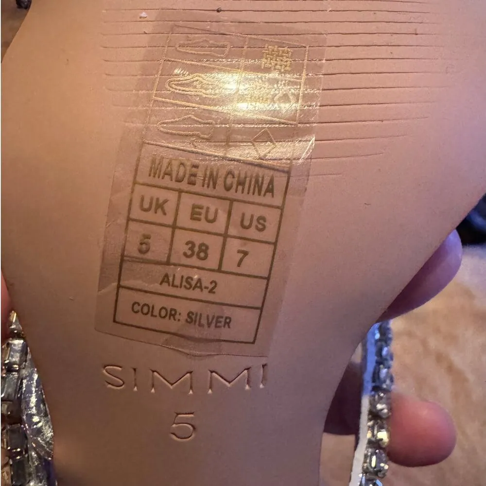 Simmi Asos Ankle wrap rhinestone strappy formal heel US7 sexy unique prom - Image 5