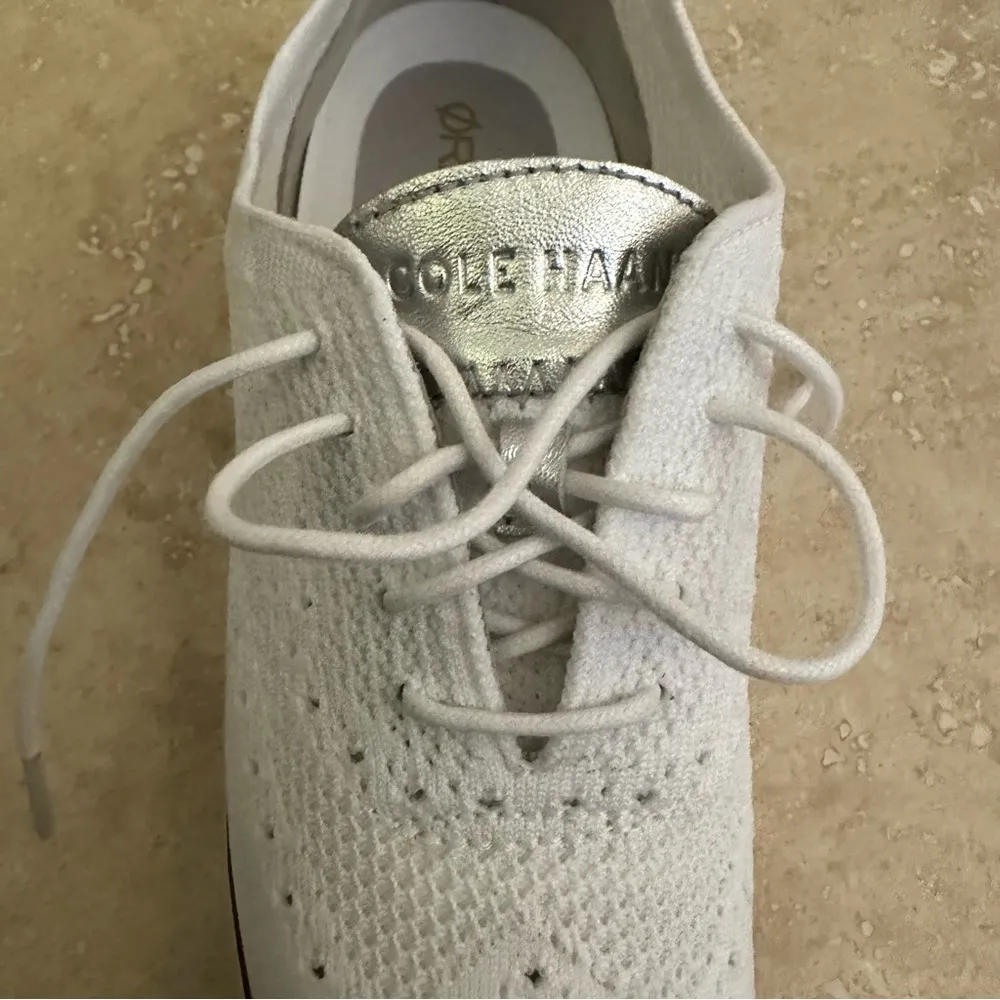 Cole Haan Original Grand OS Wingtip Oxford Knit Shoes white Sz 7 - Image 8
