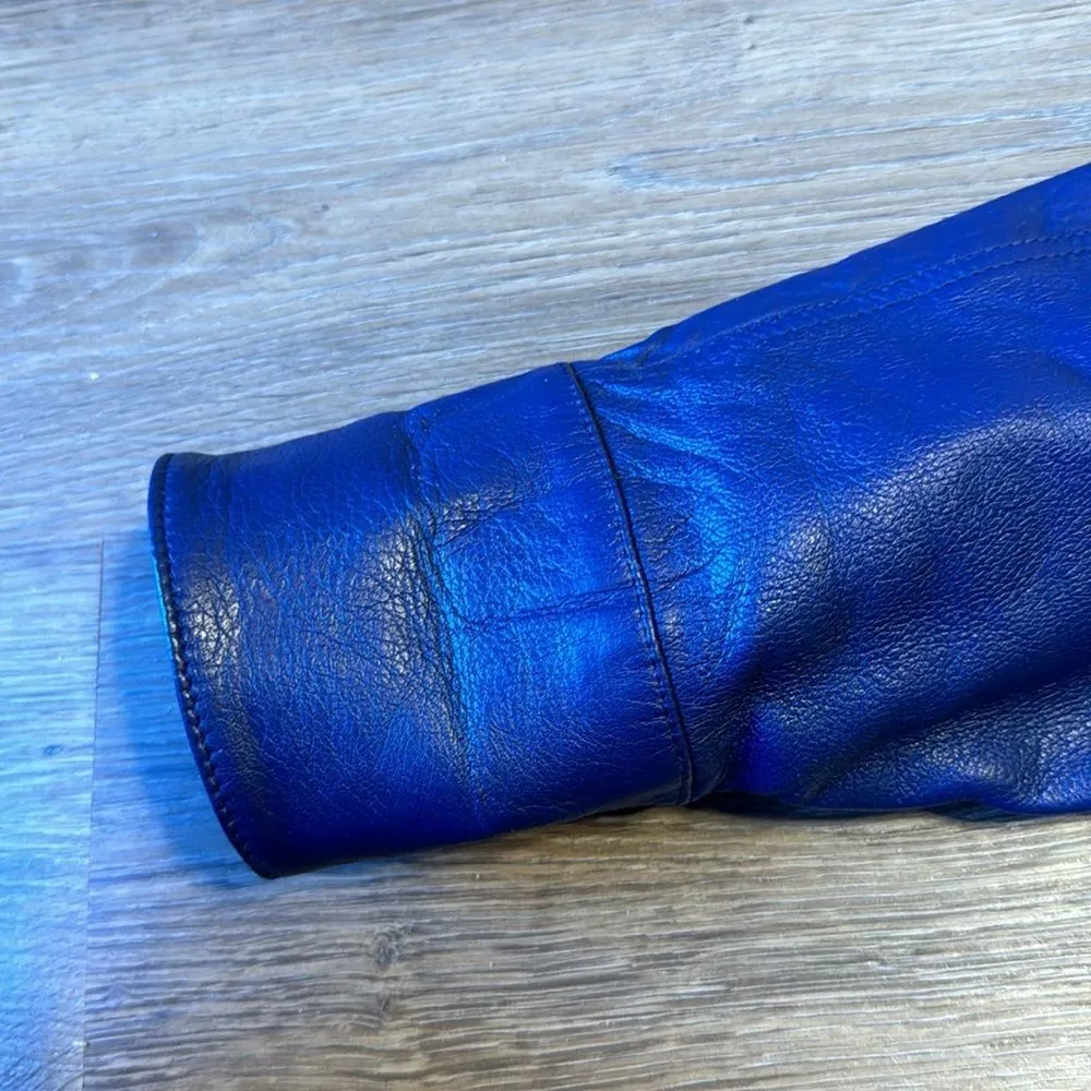 Georgetown leather design ladies soft leather jacket coat size small Y2K retro Purple - Image 14