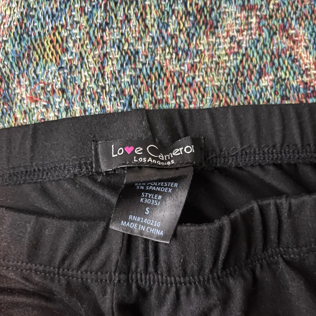 Love Cameron Black Stretch Leggings SZ S Athleisure Workout Causal Tights Yoga - Image 13