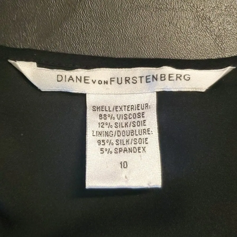 DVF Diane Von Furstenberg black ruched drape EROSA silk sz 10 - Image 7