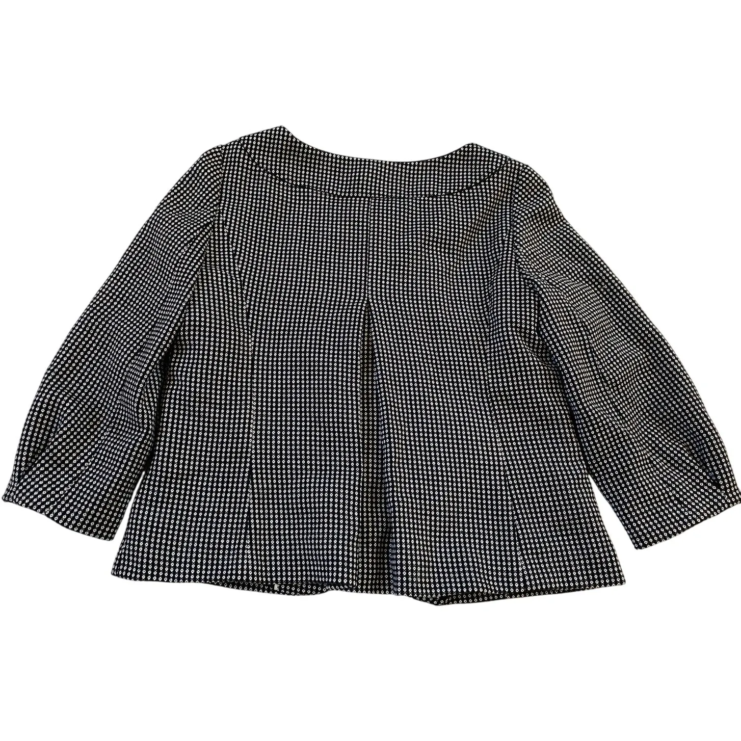 Ann Taylor Black White Dot Suit Blazer 3 Button Puff‎ Sleeve Jacket - 4 - Image 8