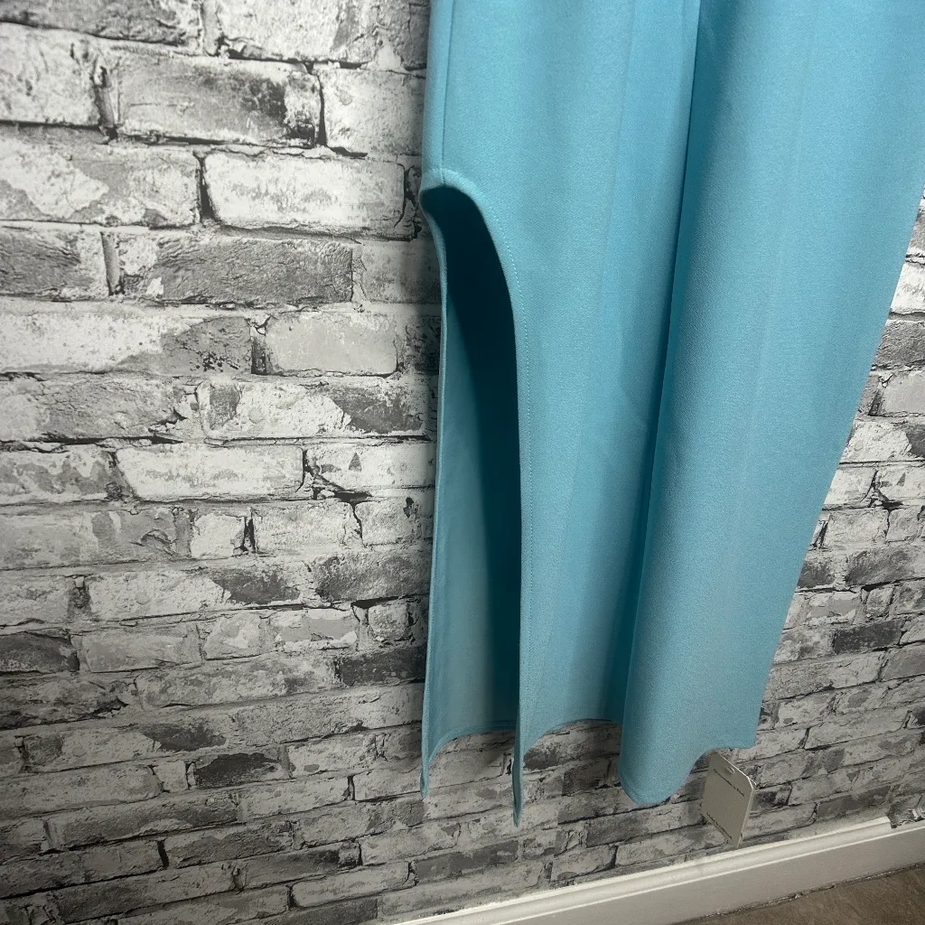 EUC Abercrombie & Fitch Wide Strap Slim Midi Blue Dress Size Small - Image 9