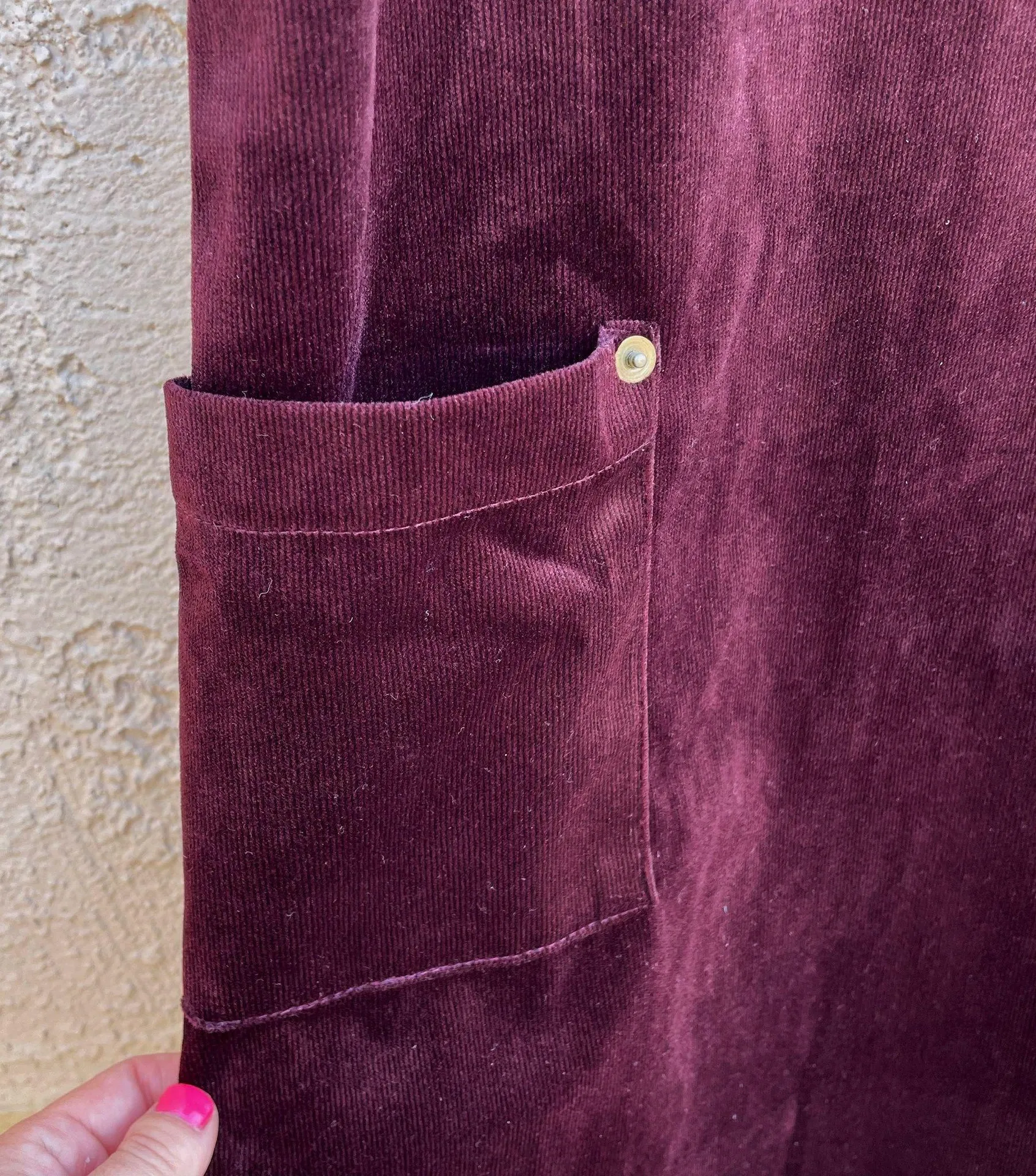 Birkin wine velvet jumper corduroy overall dress size S small NEW - Image 5