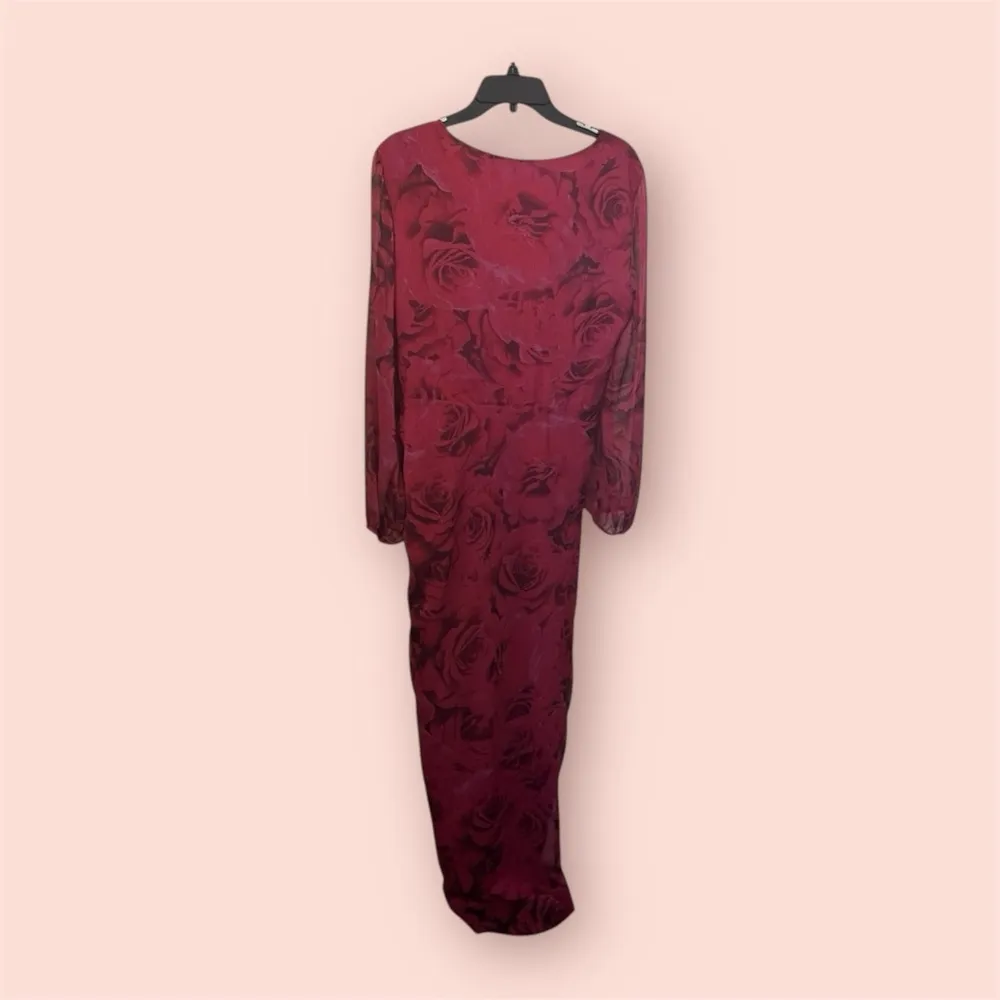 Amanda Uprichard Roma Gown Red Flower Print Dress Size Large - Image 5