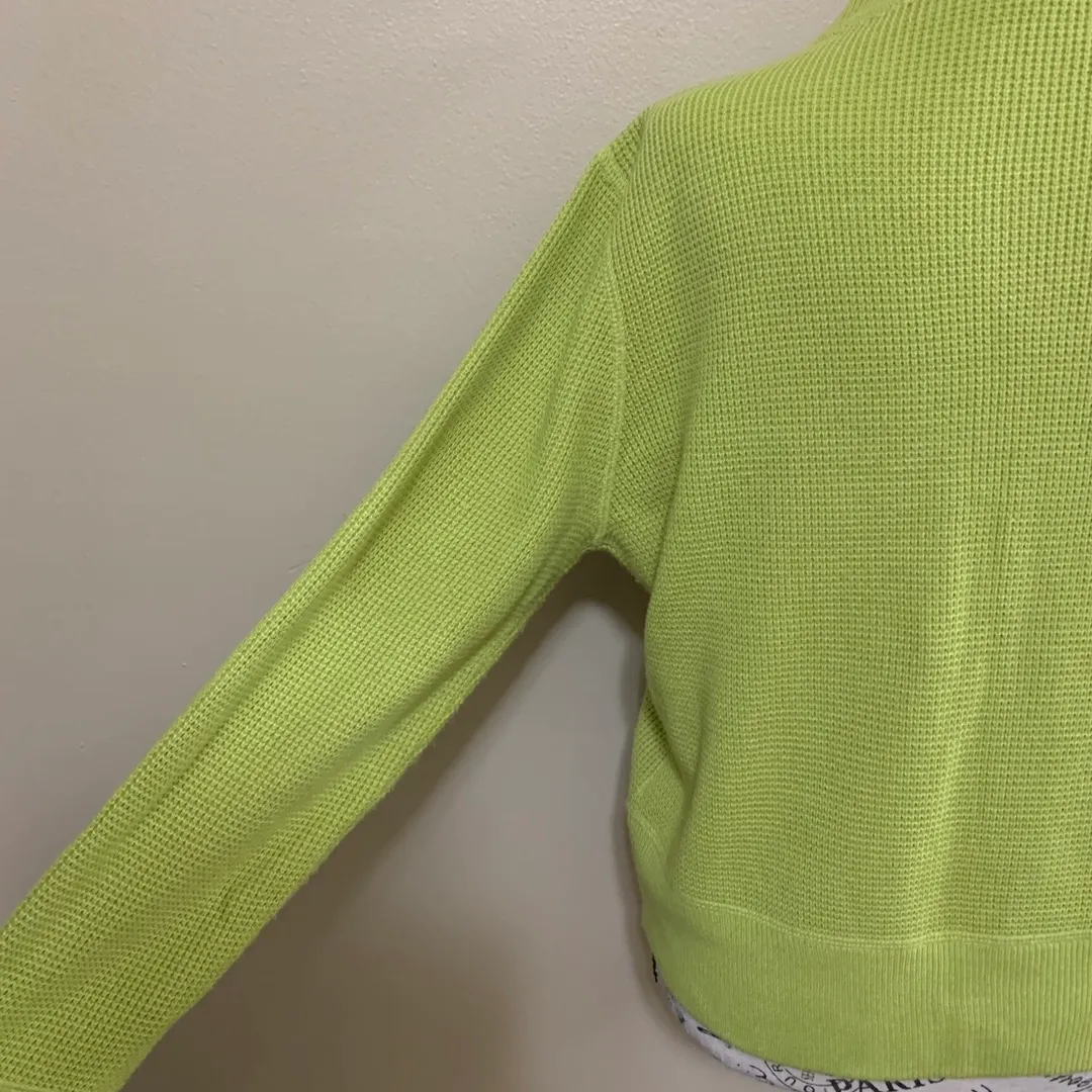 Green Zipper Long Sleeve Large Sweater - Image 7