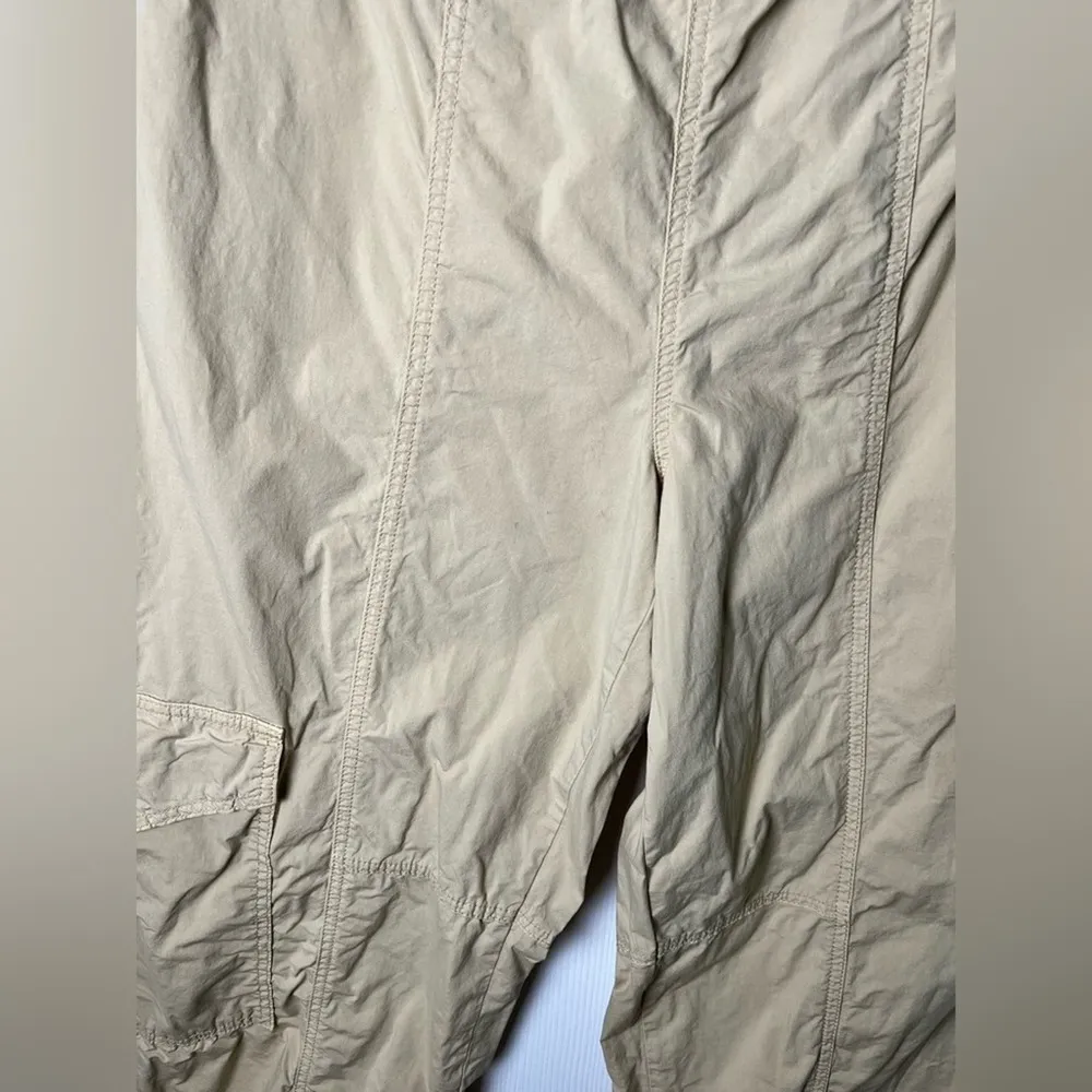 GANNI Womens Straight Leg Organic Cotton Cargo Beige Pull On Trousers L - Image 6