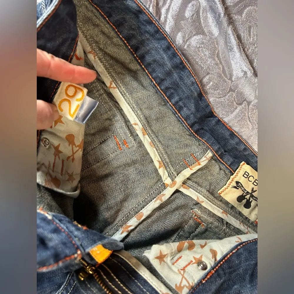 Vintage Y2K BCBGirls Guitar Denim Blue Distressed Flare Jeans sz 29 - Image 7