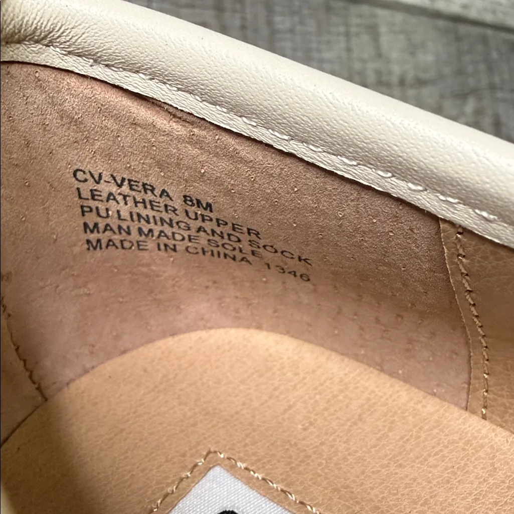 Chelsea & Violet Vera Leather Slip-on Log Sole Platform Cream Loafers - Image 8