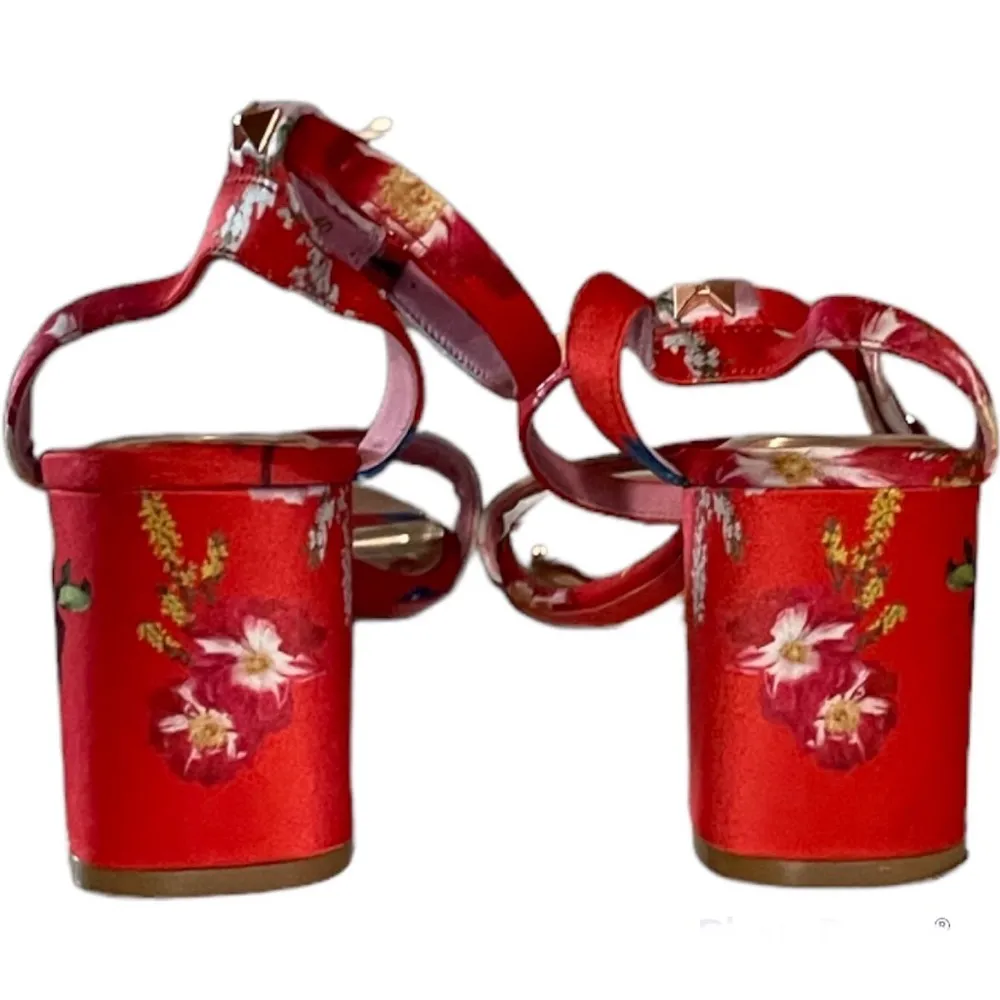 Ted Baker Rozie Satin Floral Print Heeled Sandals Size 40 - Image 7
