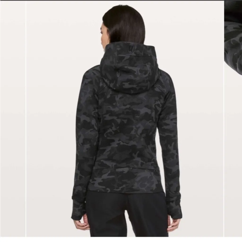 Lululemon Scuba Hoodie *Light Cotton Fleece Incognito Camo Multi Grey size 8 - Image 3