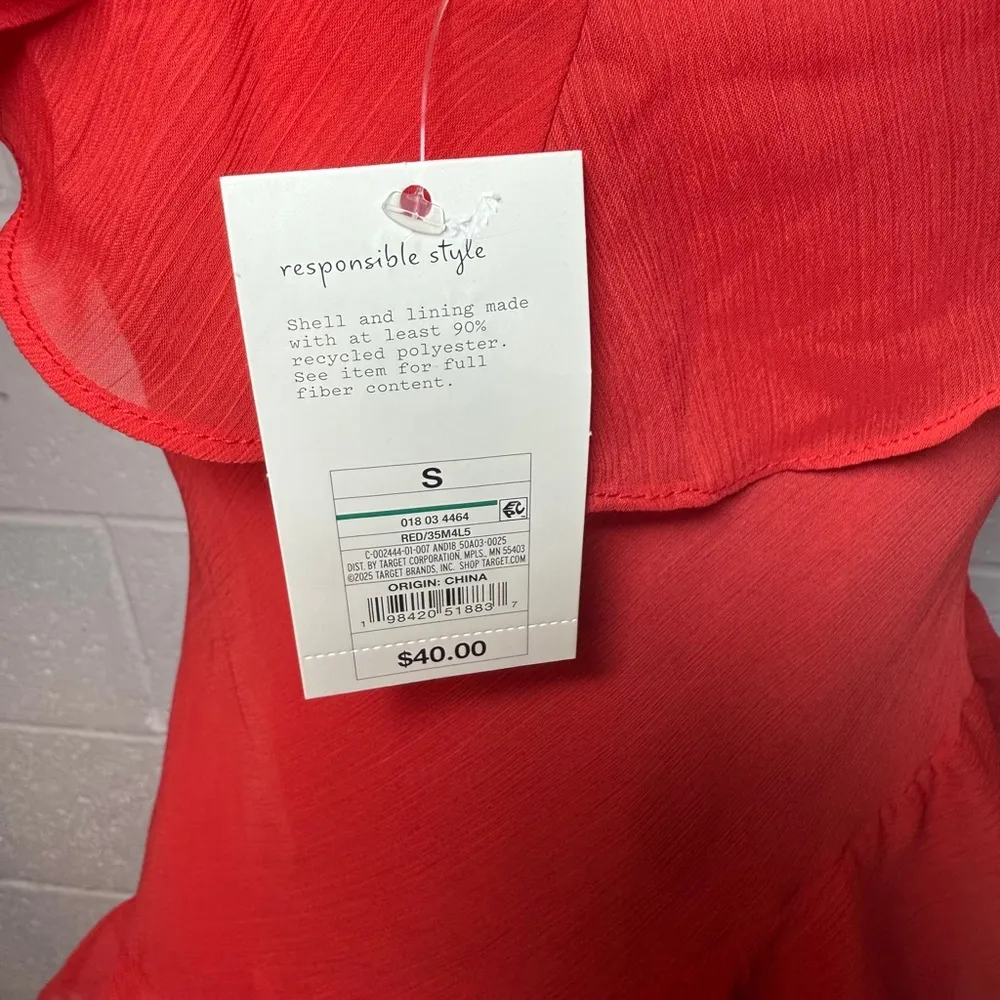 A New Day Women's Red Long Ruffled Slip Dress - Image 7