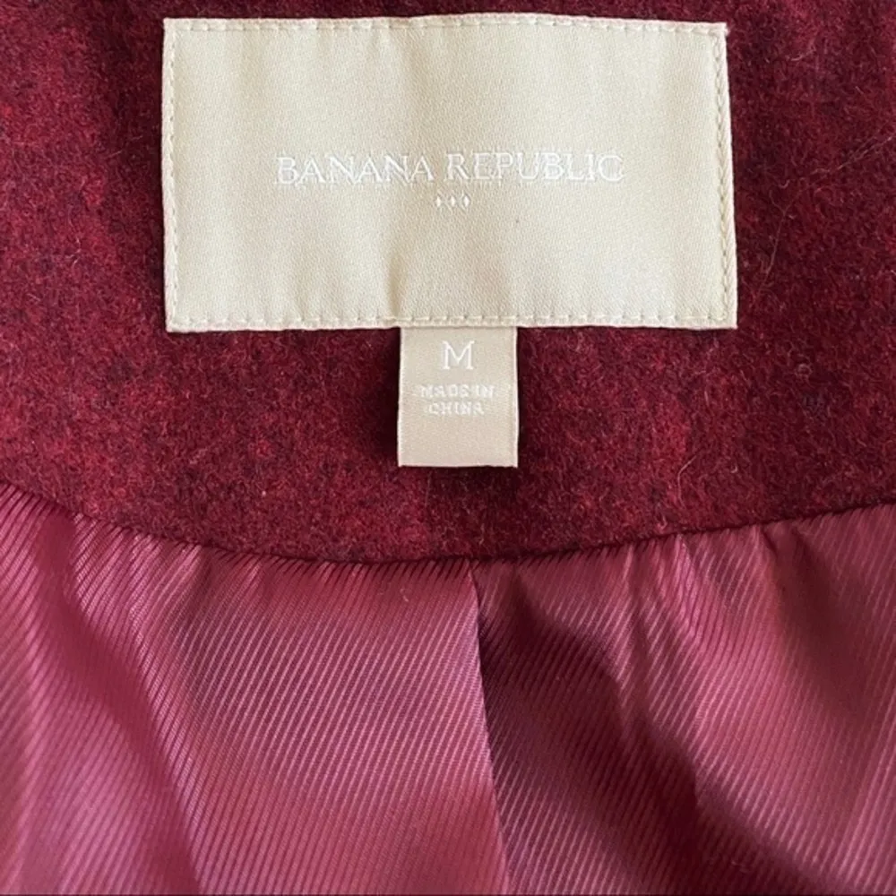 Banana Republic • Burgundy Wool Pea Coat - Image 44