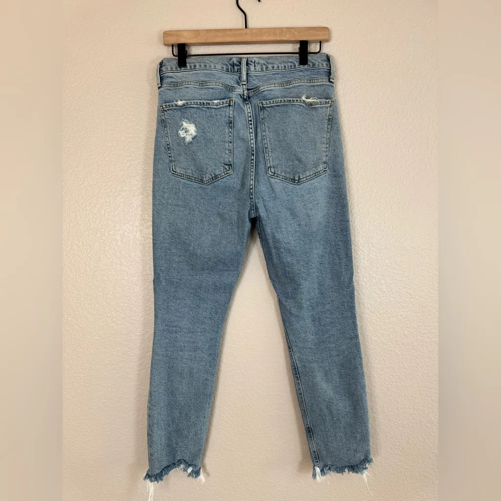 Agolde Nico High Rise Slim Jeans in Rooted size 29 Distressed Raw Hem $168 - Image 7