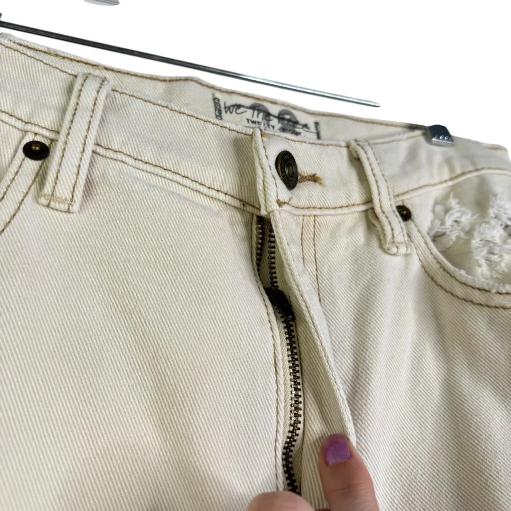 WE THE FREE CRVY Straight Shooter Jean Ivory‎ 28 Free People Boho Distressed - Image 6