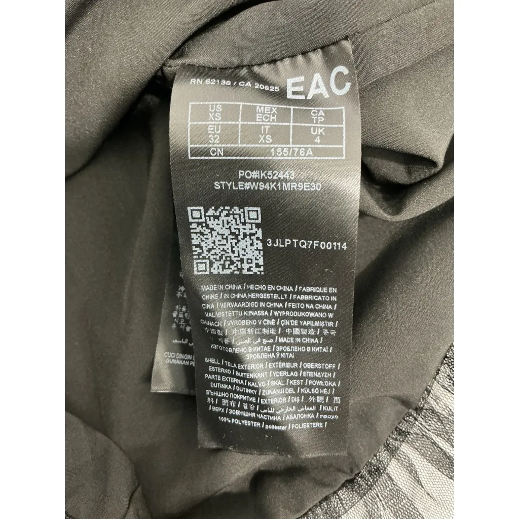 Womans Guess Extra Small Black V Neck Rushed Zip Shear Knee Length Party Dress - Image 4