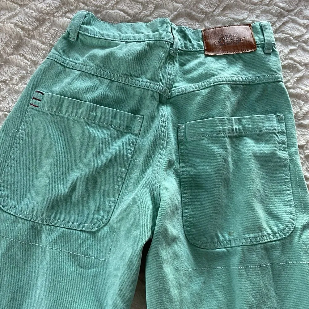 BDG Turquoise Cargo Straight Leg‎ Jeans Size 25 Big Pockets Casual Loose Fit - Image 4