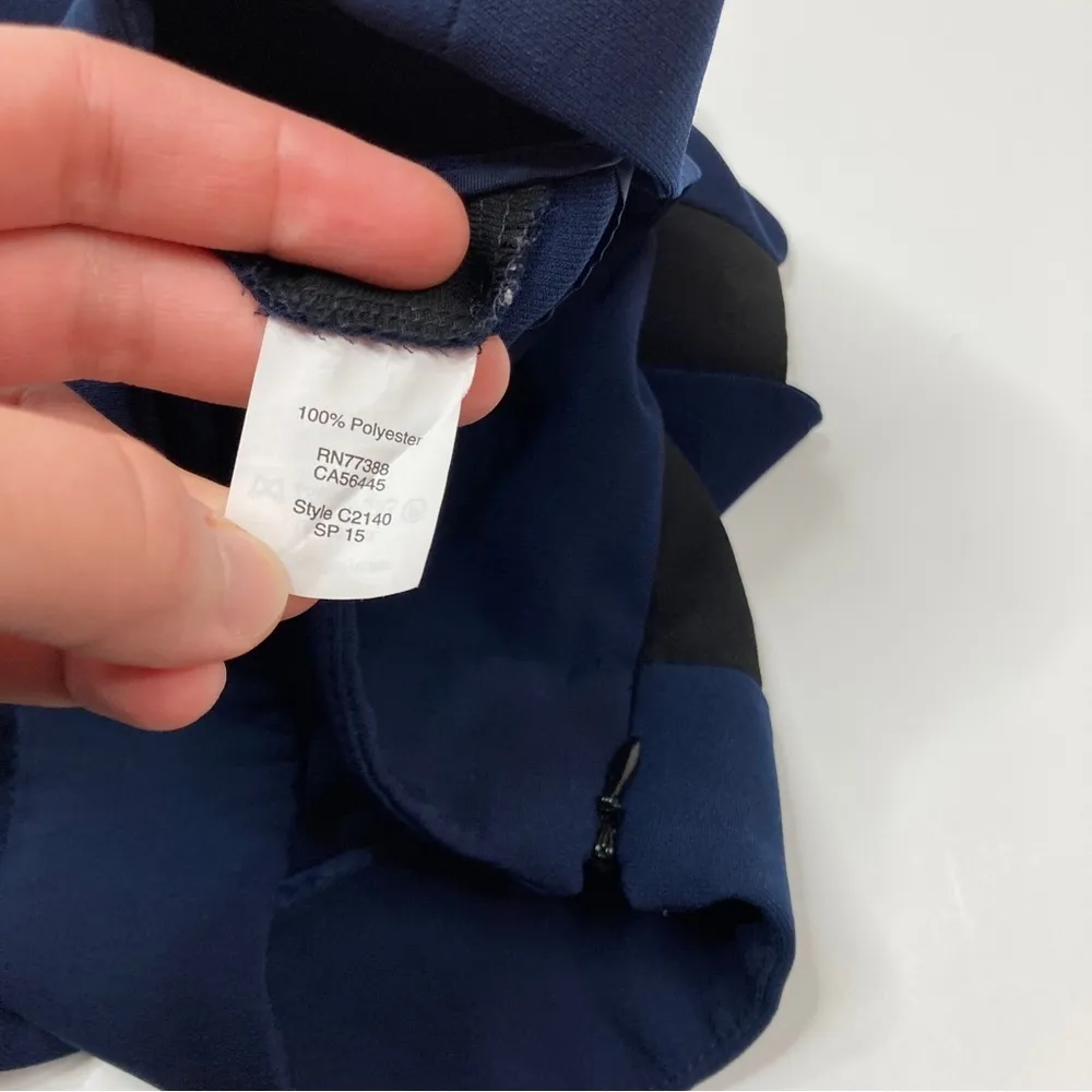 3/$30 J. Crew Factory | Deep Blue Polyester Shorts w/Black Stripe Size 0 - Image 4