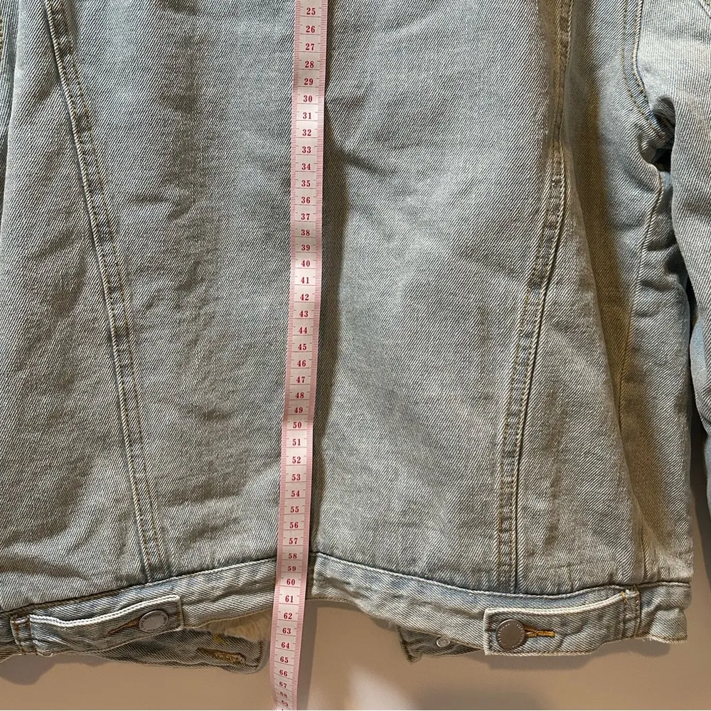 Denim Jacket with faux fur Blue - Image 6