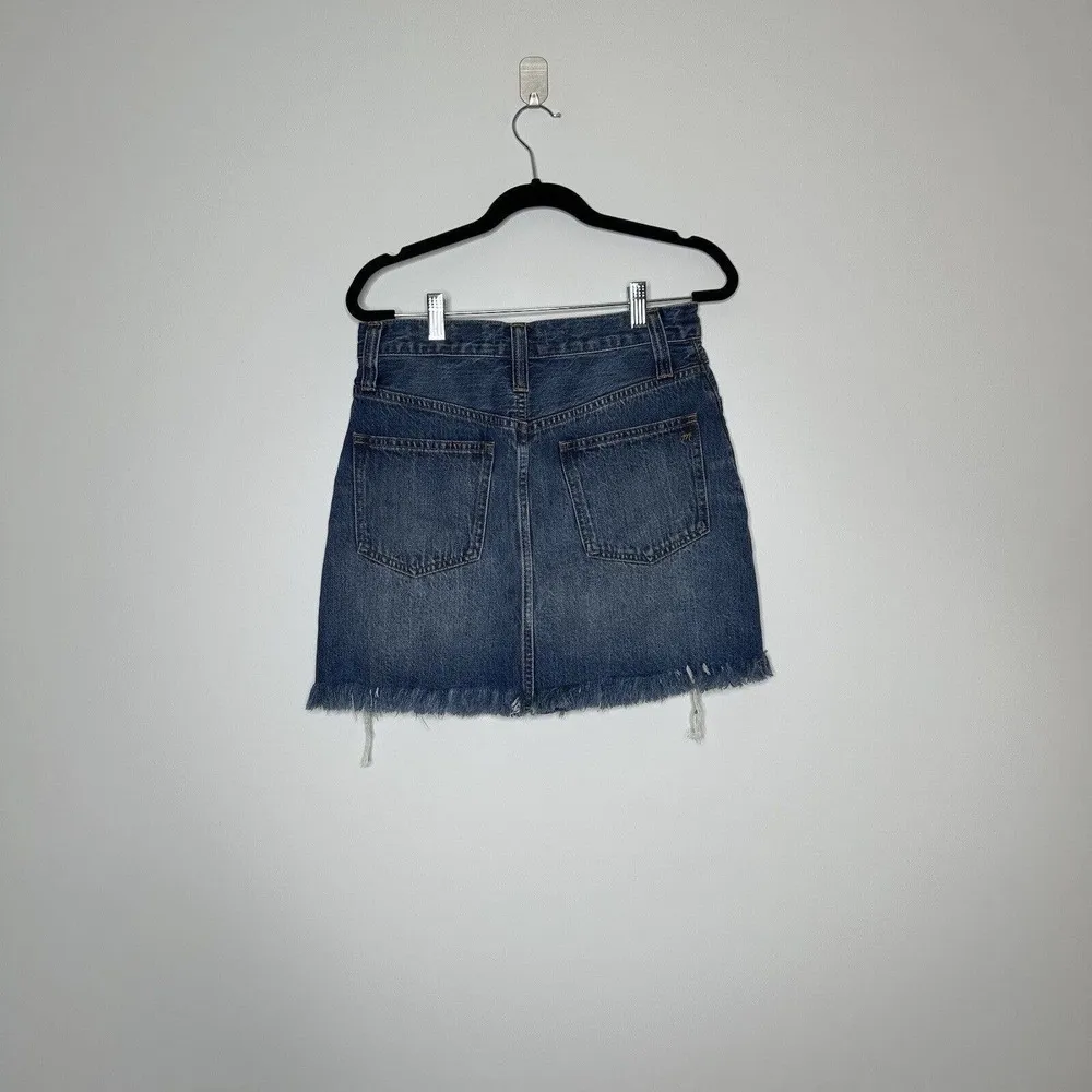 Madewell Womens Button Fly Rigid Denim Mini Skirt Rosehill Wash Blue Size 27 - Image 5