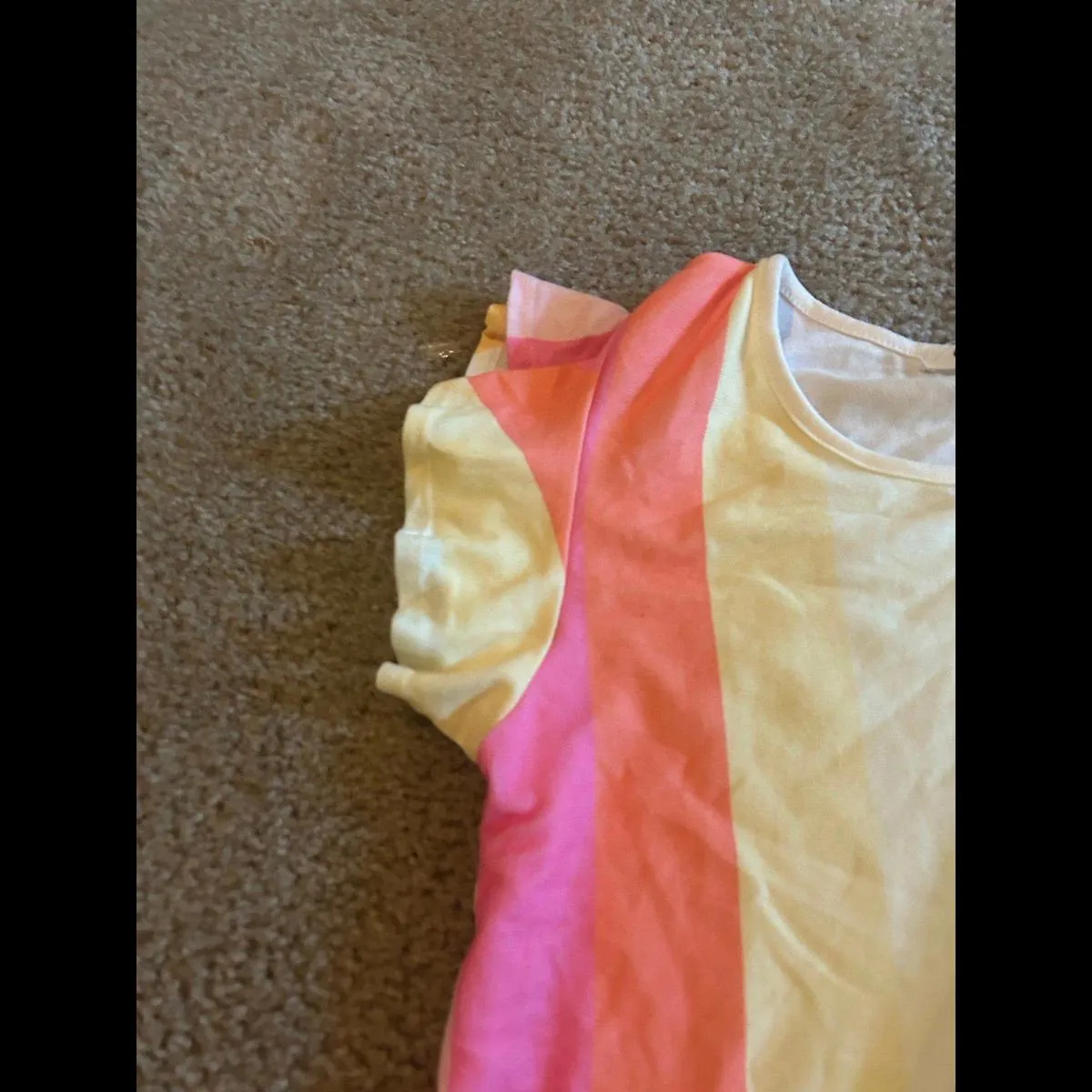 Woman colorful top Shirt Size Large. Pink - Image 2