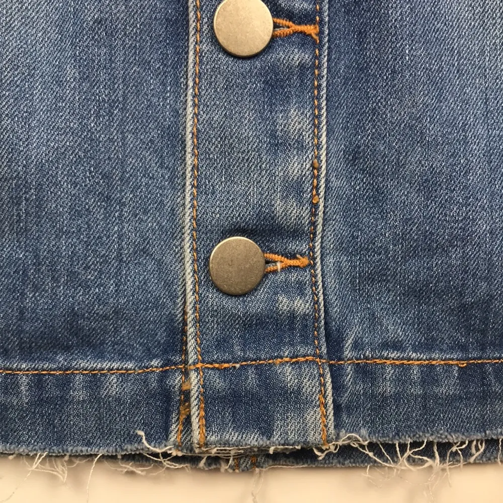 Ann Taylor LOFT Women’s Button-Up Distressed Hem Denim Skirt - Image 3