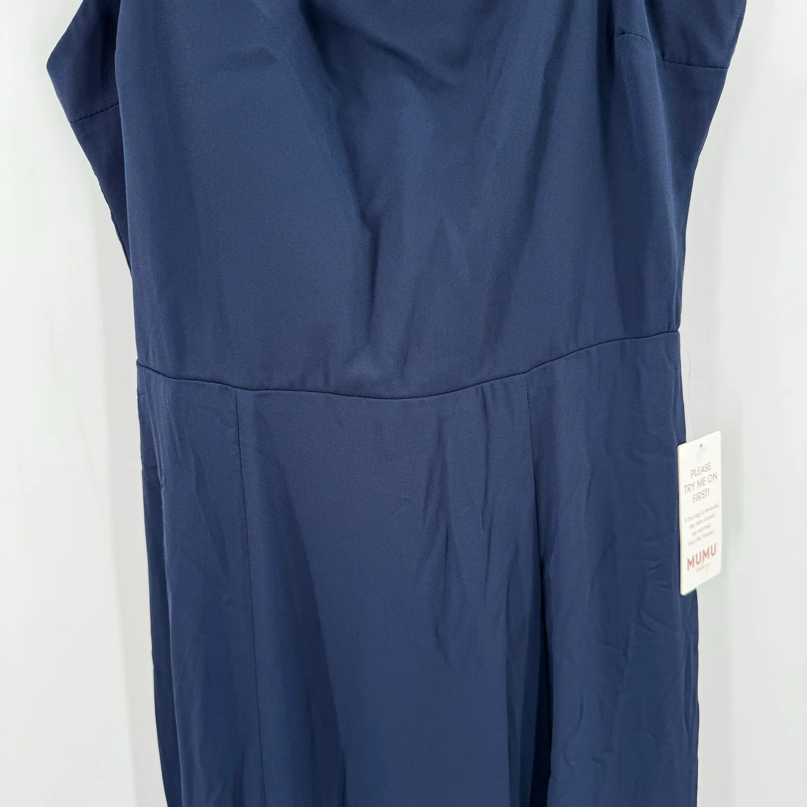 SHOW ME YOUR MUMU Bridesmaid Dress Size Large Lauren Tie Maxi Navy Wedding NWT - Image 8