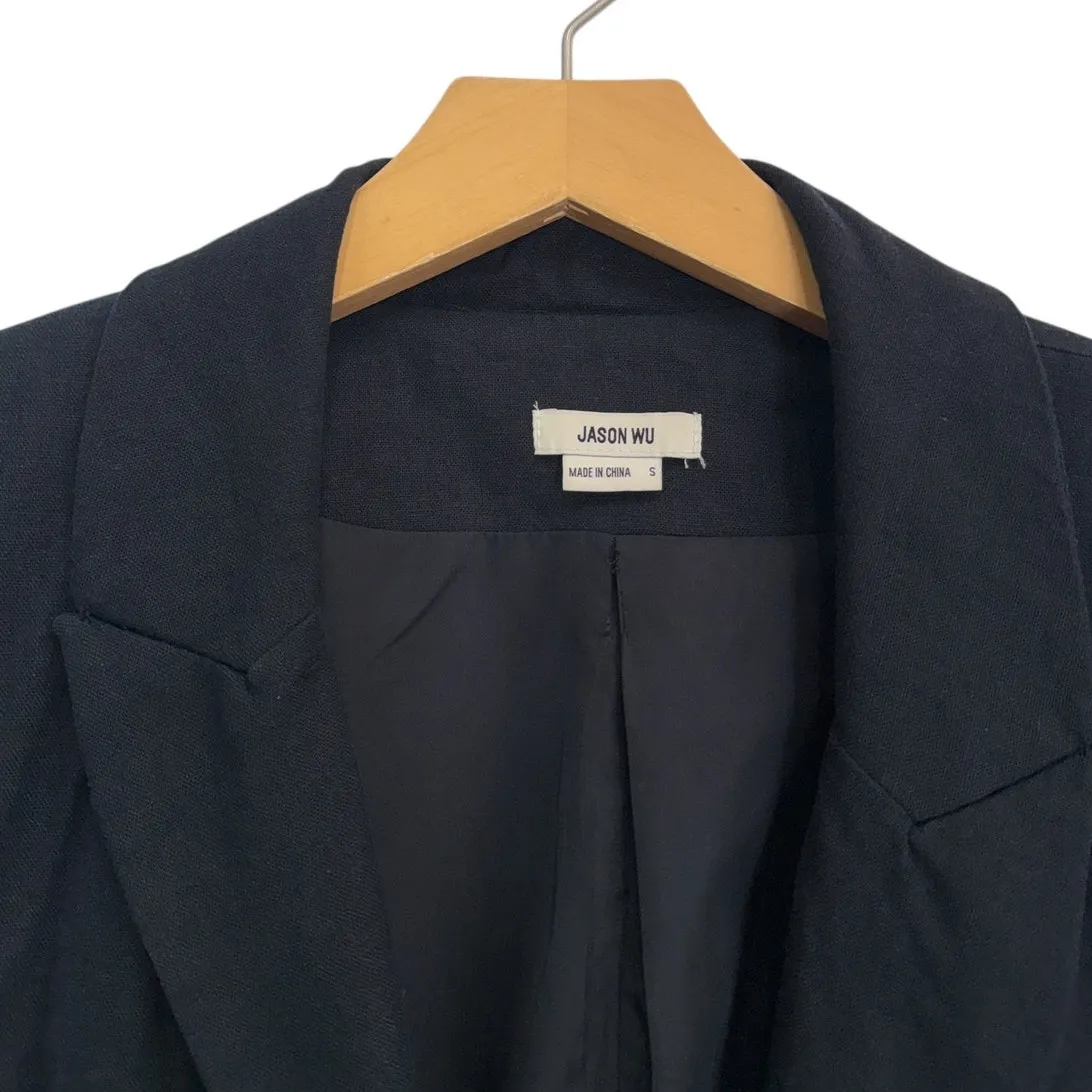 Jason Wu  Linen Cropped Blazer in Black size Small - Image 6