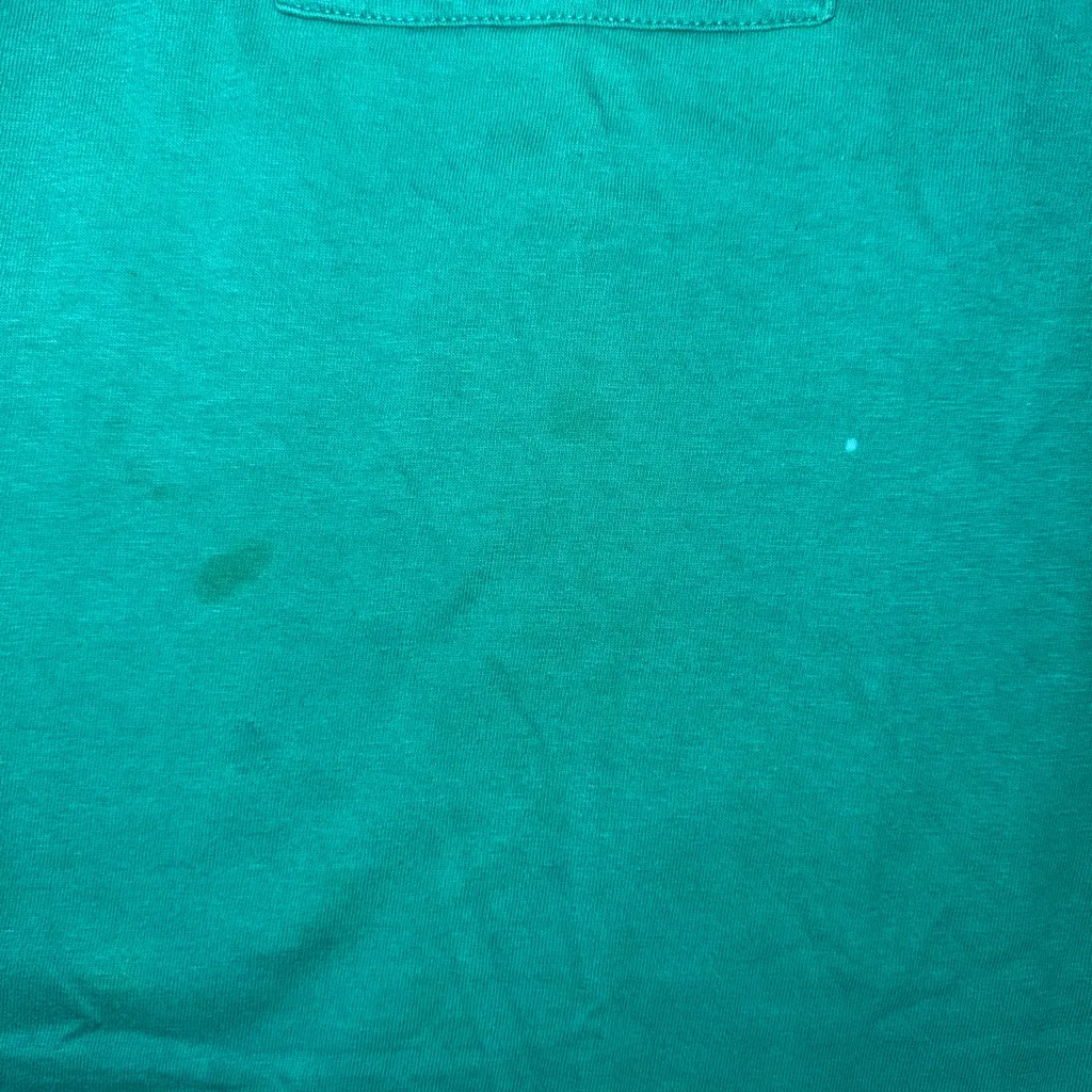 Vintage‎ 90s teal color pocket tea, embroidered floral T - Image 2