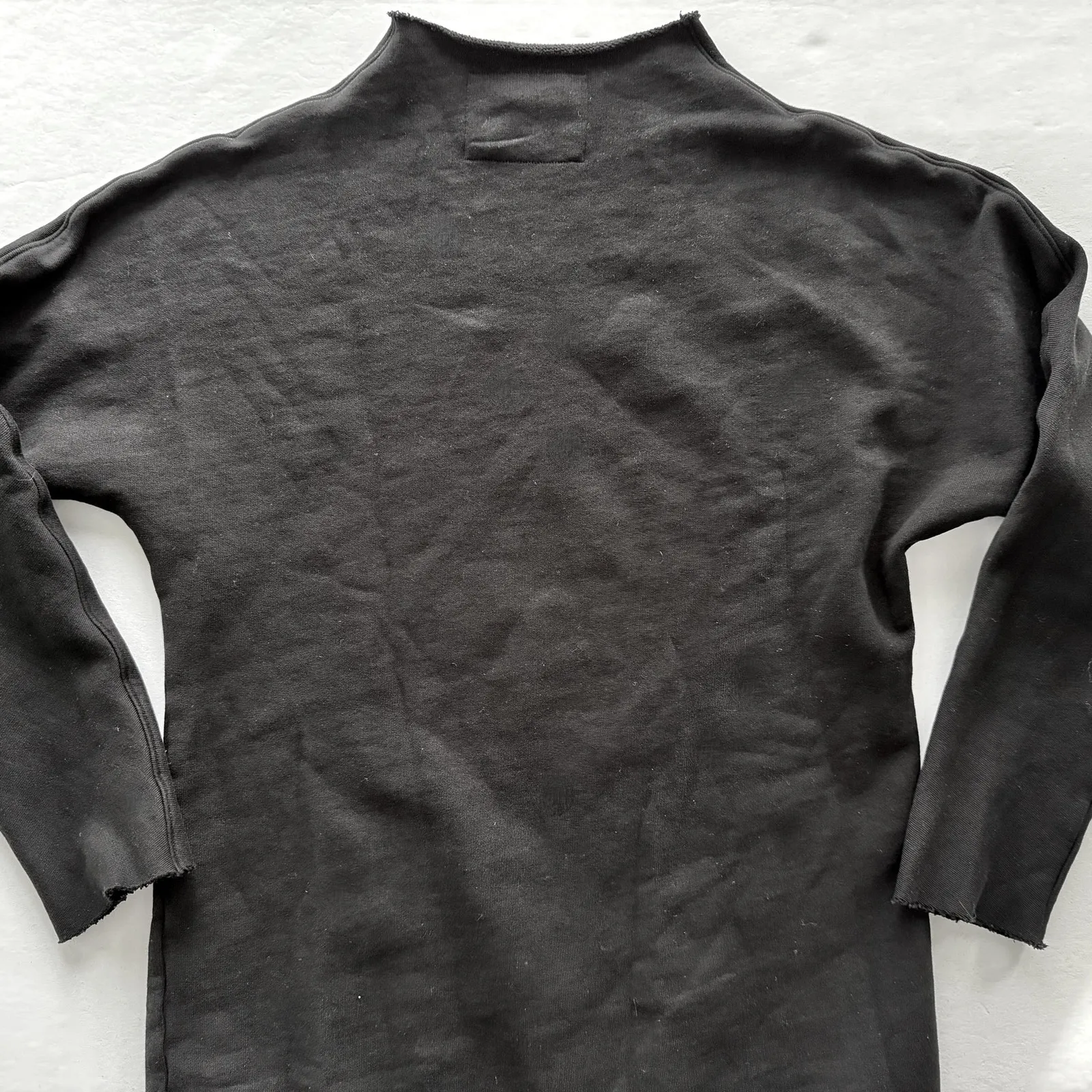 Frank & Eileen Isabelle Funnel Neck Dress Black Fleece Size Small Midi Cotton - Image 8