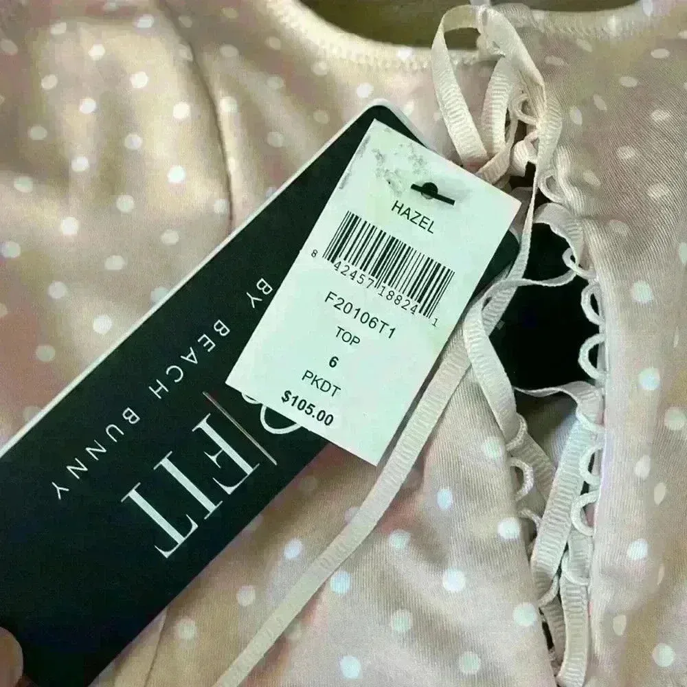 NWT Beach Bunny Isabella Pink w/ White Polka Dots Set (Top 6 bottoms 2) - Image 10