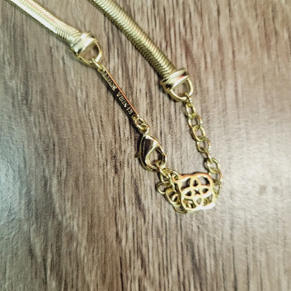 Kendra Scott Starla Necklace Gold Tone Pink White Iridescent Druzy Gem Y… - Image 13