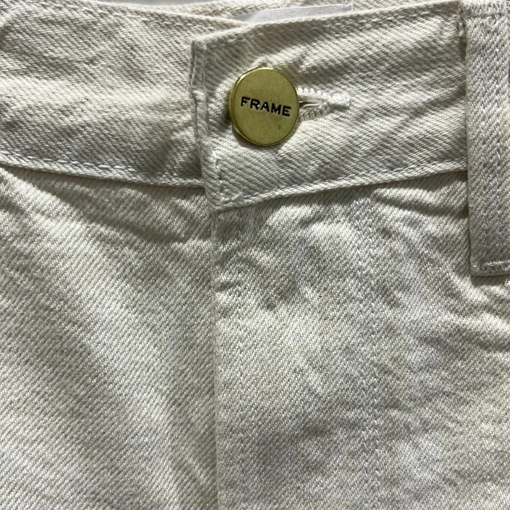 Frame Le Brigette Denim Shorts Cotton Linen Blend in Au Natural Sz 27 - Image 6