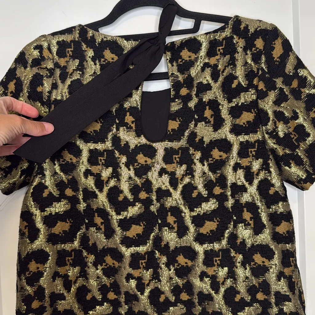 Hutch Anthropologie Black and Gold Leopard Print Blouse‎ - Image 9
