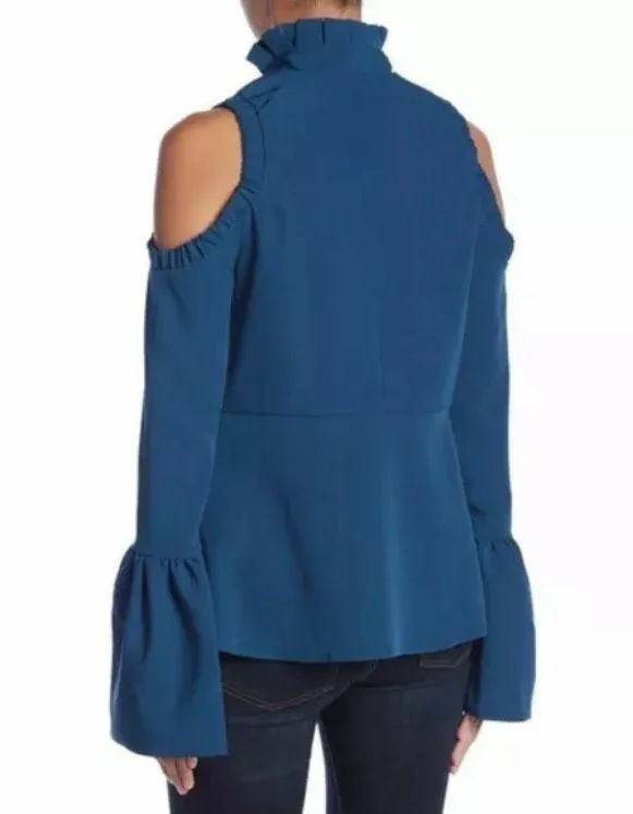 NWT Romeo + Juliet Teal Cold Shoulder Top Small - Image 2