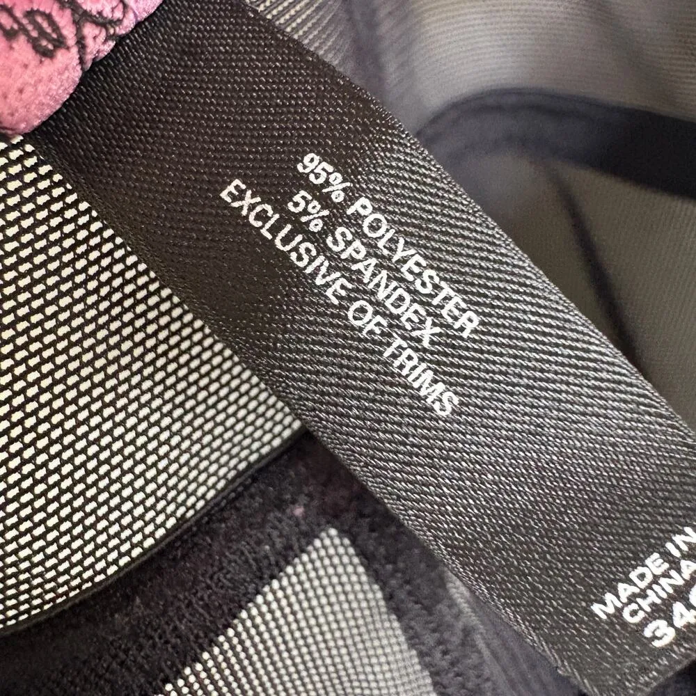 Victoria's Secret Black Sexy Lingerie Nightie Sheer Goth Romantic Tie Front 34C - Image 7