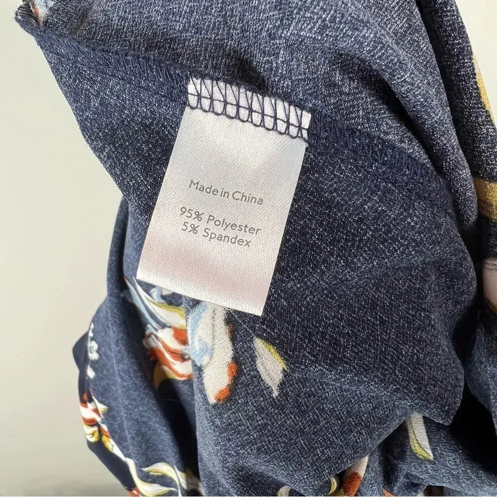 Leota Blue Santa Barbara Floral Perfect Wrap Dress NO BELT Size M - Image 12